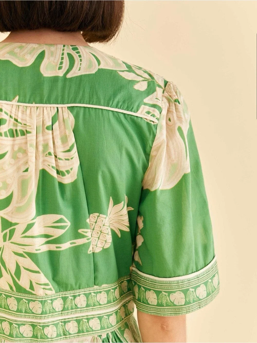 Green Lace Monsteras Jumpsuit - Picture 3 of 7